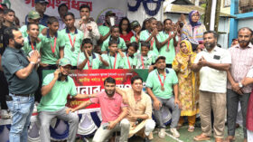 ত্রিশালে রানারআপ অর্জনকারী খুদে শিক্ষার্থীদের গনসংবর্ধণা